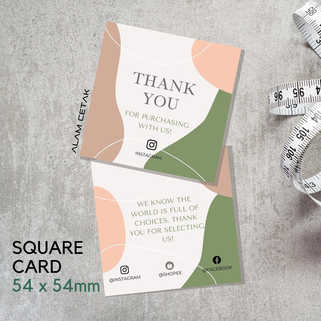 Square Thank you Card for Business owner | Shopee Malaysia