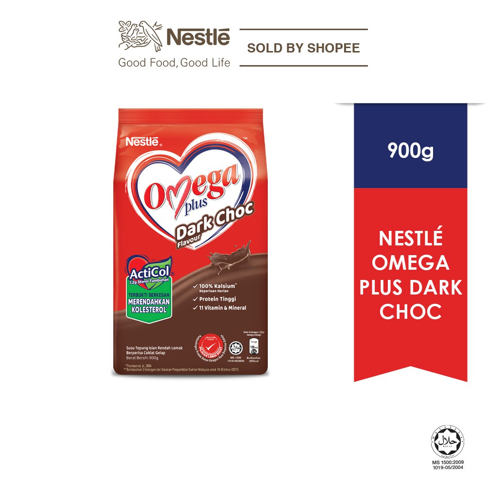 Nestle Omega Plus Dark Chocolate Milk Powder (900g) Shopee Malaysia