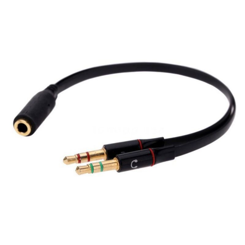 Headphone and Microphone combiners cable / 3.5mm TRRS Audio Female Jack