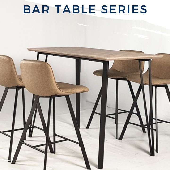 Wooden Rectangle Bar  Table Set 2 in 1 with Iron 