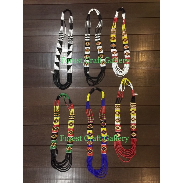 BNb04 Sarawak Bidayuh Costume Bead Manik Necklace Souvenir Gift Handicraft Kuching Traditional Motif