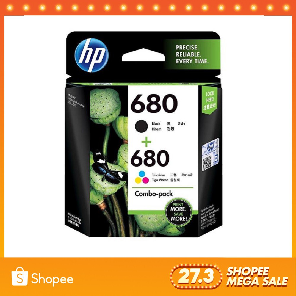 HP 680 Combo pack Black/Tri-color Original Ink Advantage ...