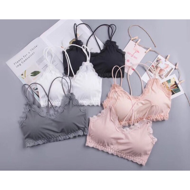 Very beautiful new model cotton Bra with lace trim