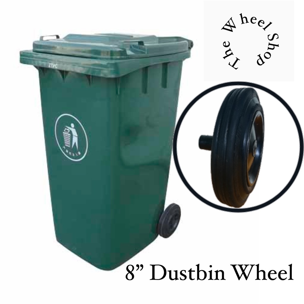 8” Rubber Dustbin Wheel 垃圾桶轮 Roda Tong Sampah (Germany Brand) Ready ...