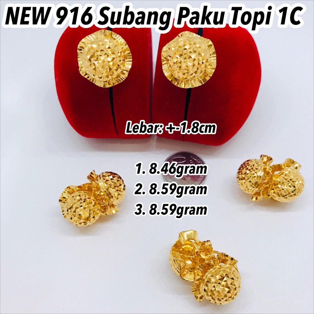 New Gold 916 Subang Paku Topi 8g 1c 6 Sept Shopee Malaysia