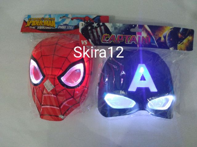Marvel Superhero Mask Ironman Captain America Spiderman LED Lights Marvel  Cosplay | Shopee Malaysia
