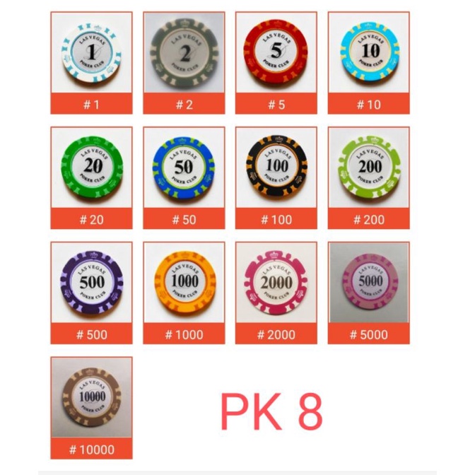 Purpose Versatile Poker Chip Numbers (Pap poker) Crown Series + Las Vegas High Quality Plastic PK 8 Multi Have - Image 4