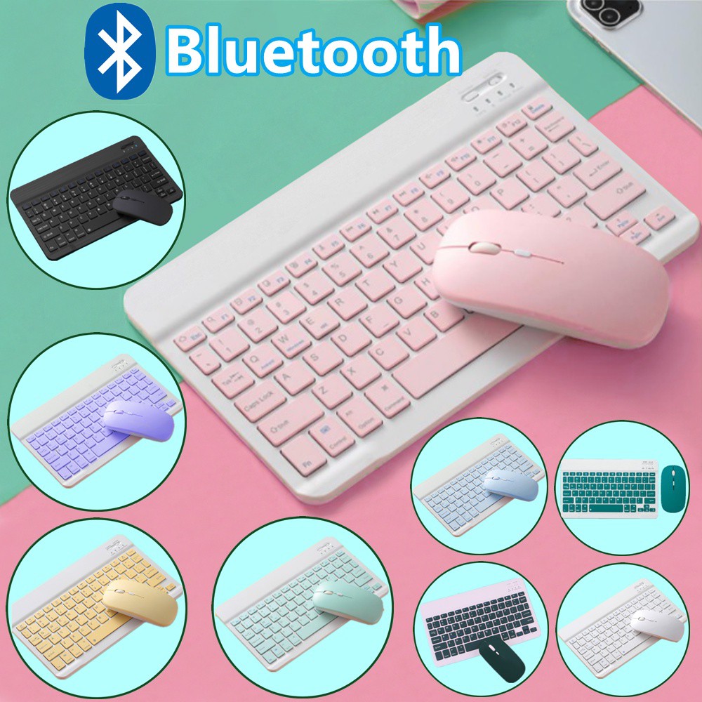 10 inch Wireless Rechargeable Bluetooth Keyboard Bluetooth Mouse Portable For Ipad Android Tablet Cellphone iPhone PC