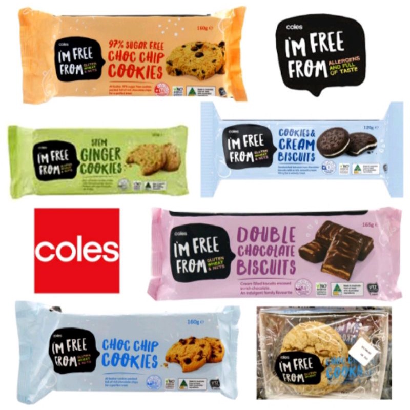 COLES 97 Sugar Free Chocolate Chip Cookies / Double Chocolate Biscuits