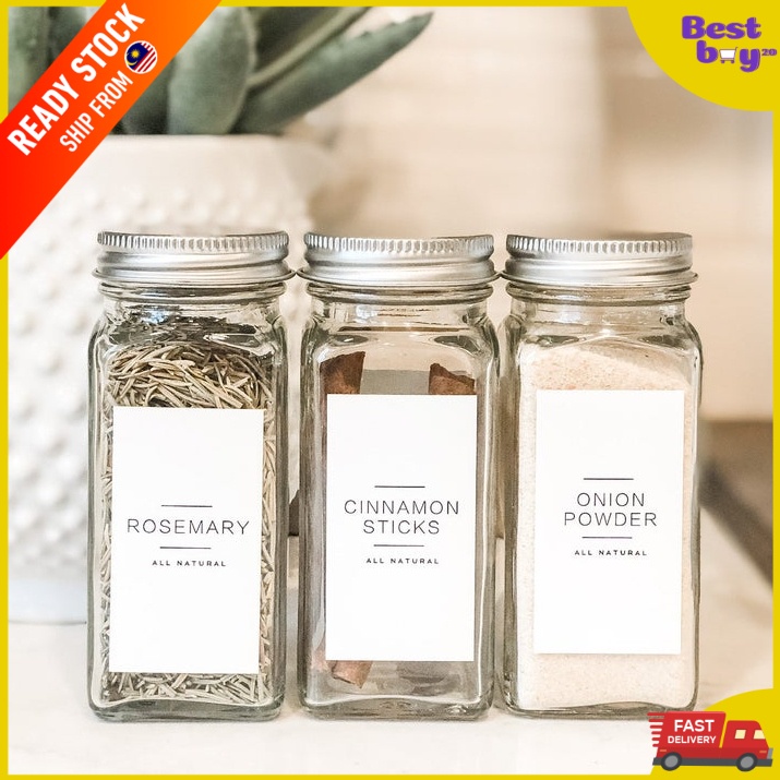 Spice Jars Seasoning Storage Jar Condiment Jar Square Glass Bottle Air ...