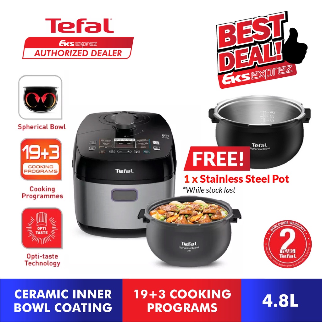 Tefal Home Chef Smart Pro Multicooker/Electrical Pressure Cooker (4.8L) CY625D (CY625D65)