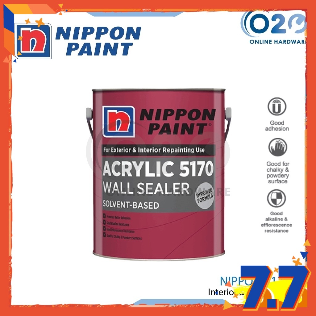 1L Nippon Acrylic 5170 Wall Sealer Primer Cat Paint Cat Dinding Wall ...