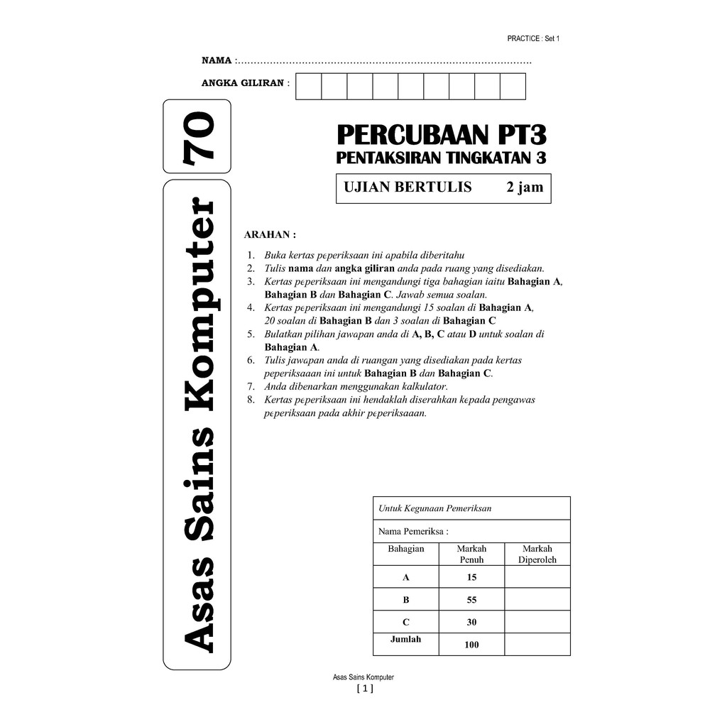 Buku Ask Ting 1 2 3 Practice Asas Sains Komputer Ask Model Soalan Pt3 Shopee Malaysia