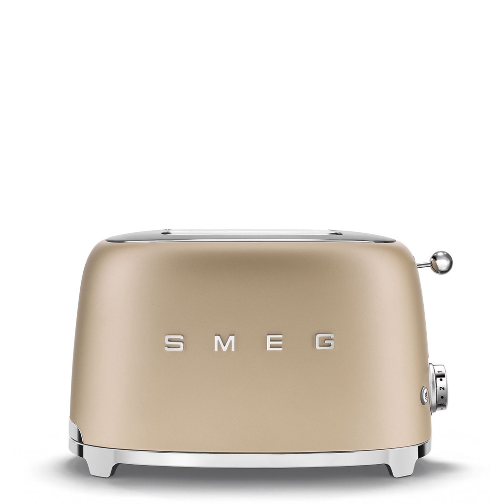 SMEG Electric Toaster TSF01CHMUK - Matt Gold, 950w