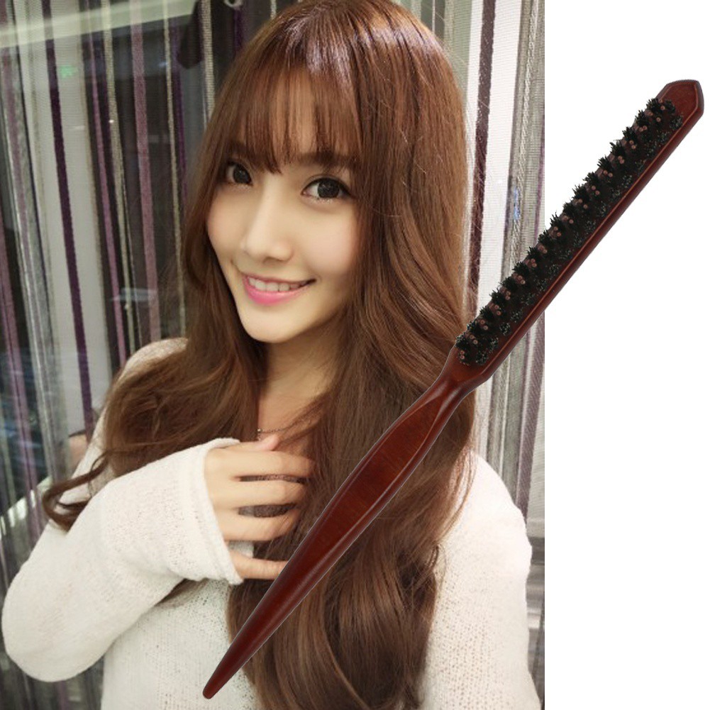 Hot Salon Comb Hair Teasing Brush Wooden Handle Back Comb Natural