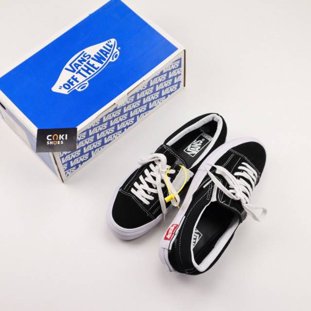 vans slip on cut and paste black white