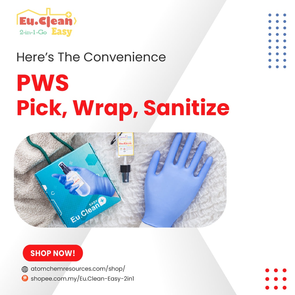 Eu.Clean Easy 2in1 (Nitrile Gloves + Sanitizer) Shopee Malaysia