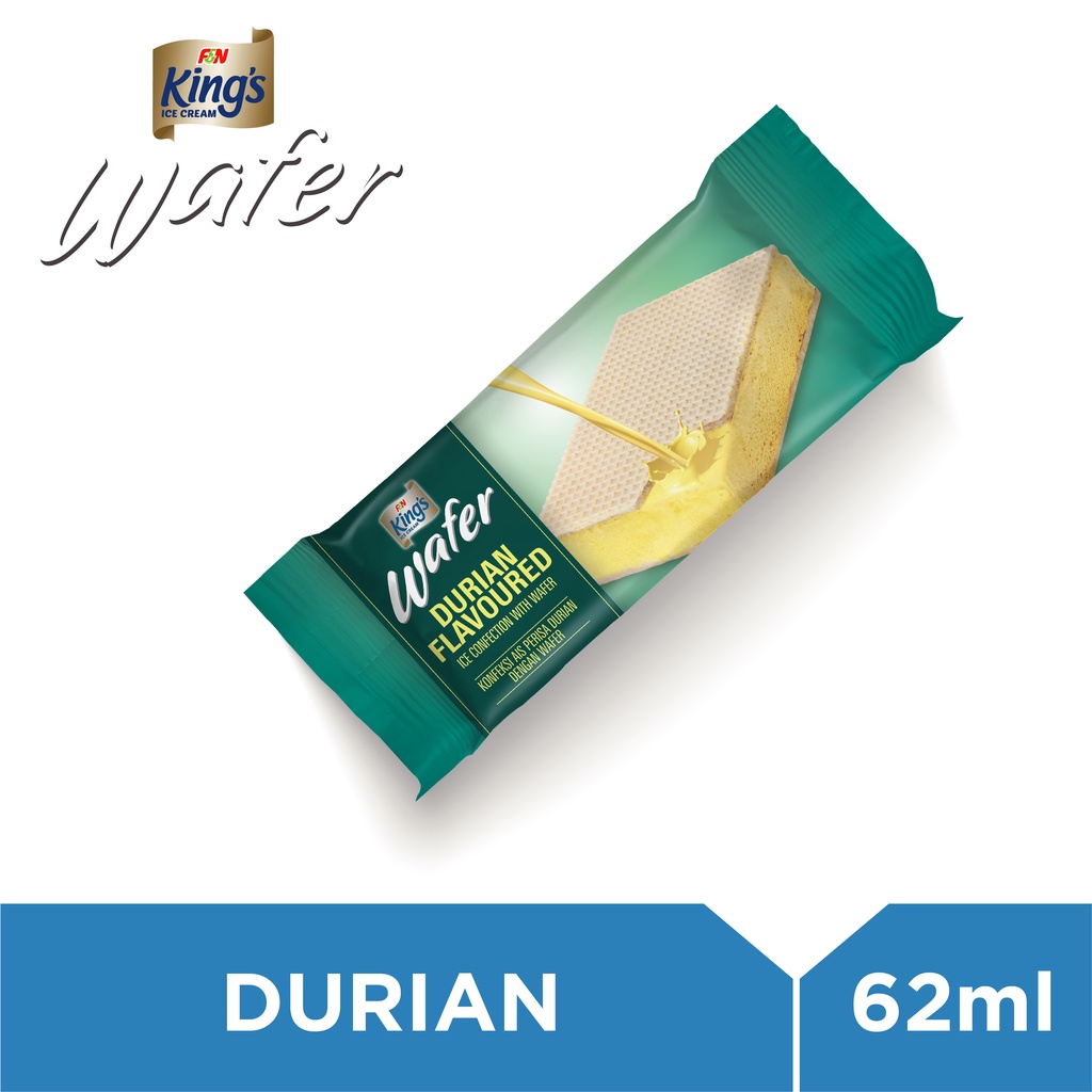 King's Wafer Durian Ice Cream (24 bars, 62ml Each)