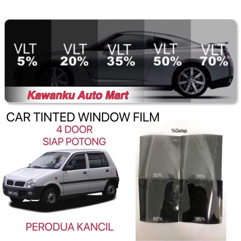 Perodua Kancil 4door Tinted Siap Potong Uv Black Gelap 50 70 80 95 Tinted Kereta Shopee Malaysia