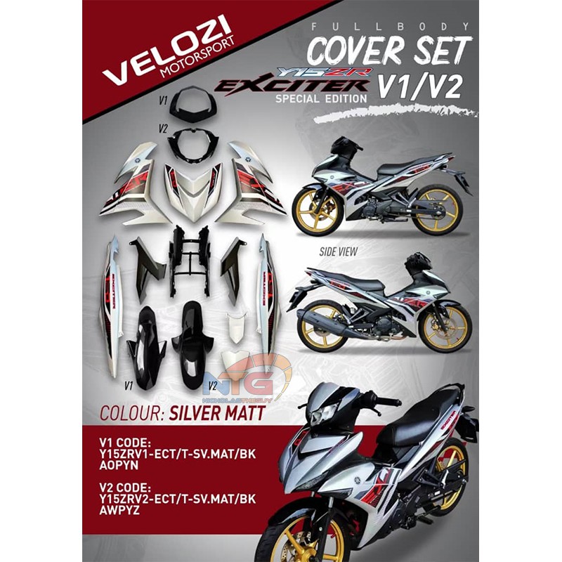 Y15ZR V1 V2 Exciter/Movistar/Sniper Body Cover Kit Set Tanam 