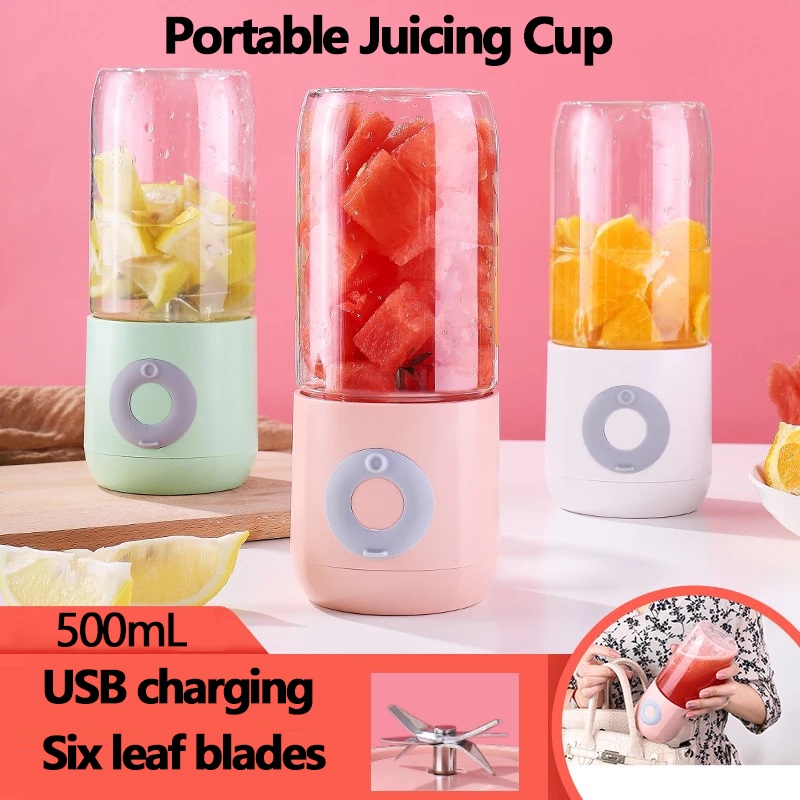 500mL Electric Juicer Food Smoothie Blender Cup Mini Mixer USB Portable Wireless Juicers Charging Fruit Squeezer