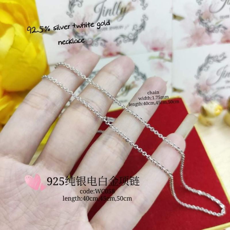 925纯银电白金polo满天星项链(925 silver+ plated white gold necklace )* Rantai leher perak+emas putih高品质high quality