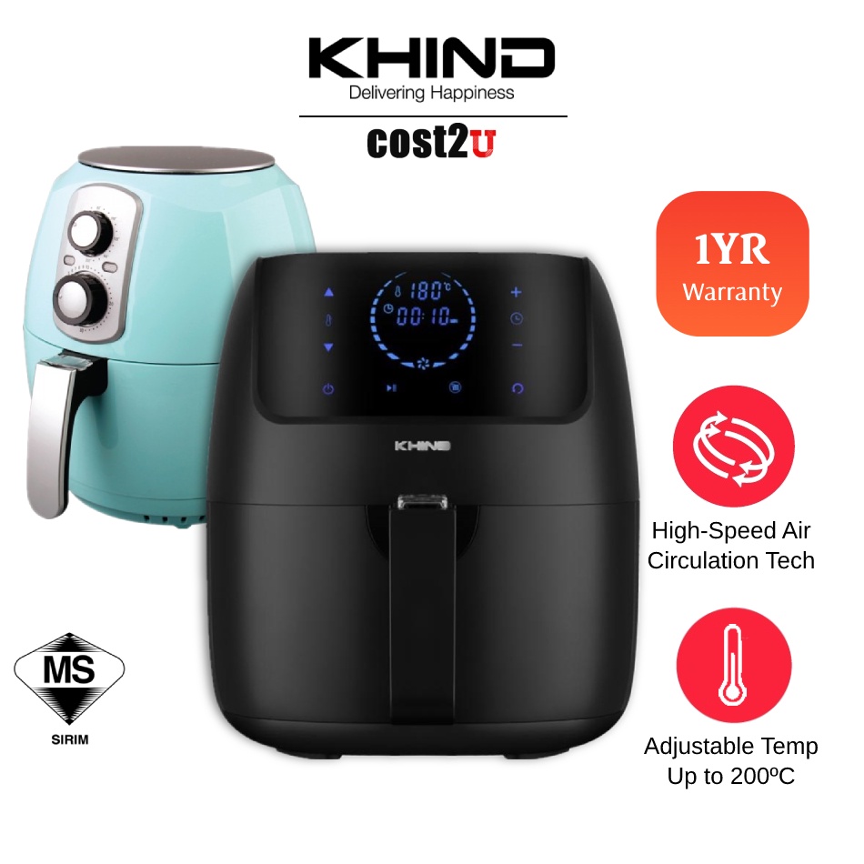 Khind Healthy Air Fryer with High Speed Air Circulation ARF26 ARF3000 MMAF505D E6AF1 Air Fryers Penggoreng Udara 空气炸锅