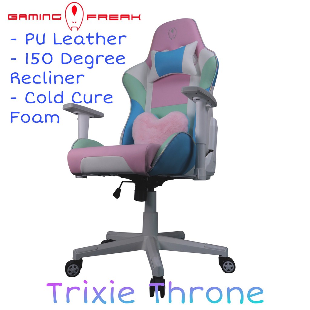 Gaming Freak Gaming Chair Trixie Throne (GF-GCTRIXIE) - Cutie, Cold Cure Foam, 150 Degree Recline, Butterfly Mechanism