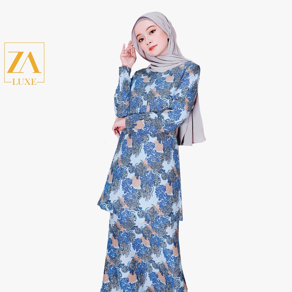 Baju Kurung Raya 2022 Kurung Pahang Moden Labuh Corak Floral Zoe Arissa