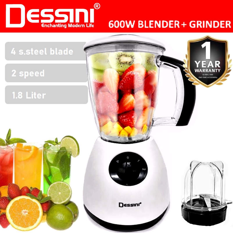 DESSINI ITALY 1.8L Stainless Steel Blender Grinder Mixer Juicer Extractor Food Processor Smoothie Ice Crusher / Pengisar