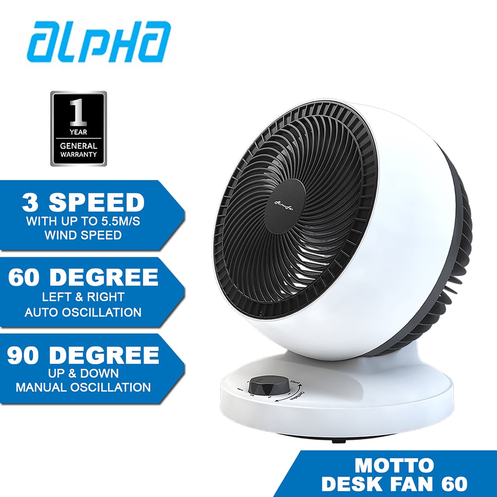 Alpha Motto Desk Fan 60 ALPDESK60 Shopee Malaysia