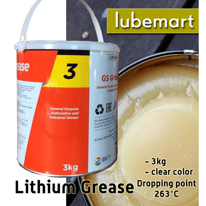 GS KIXX Grease 3 Lithoum Bearing Grease (3kg) Multipurpose Bearing