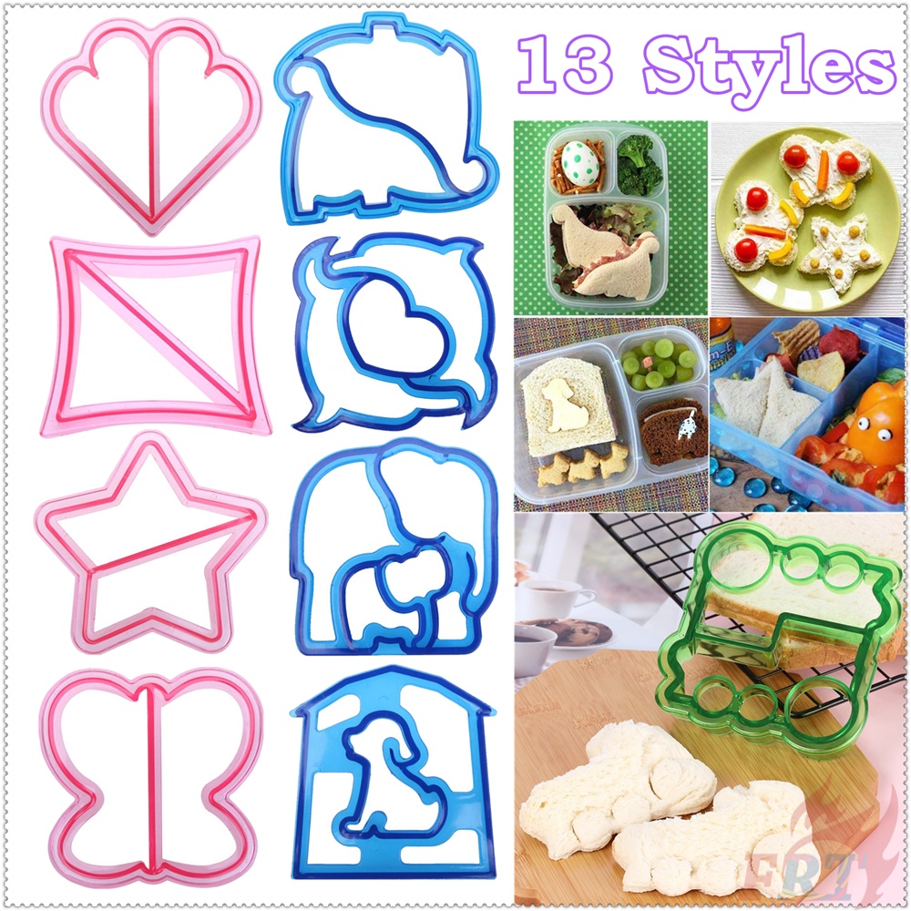 ✿ Sandwich Cutter ✿ 1Pc Plastic Sandwich Cutter Bread Toast Mould Cutter Creative Lunch Kitchen Baking Accessorie