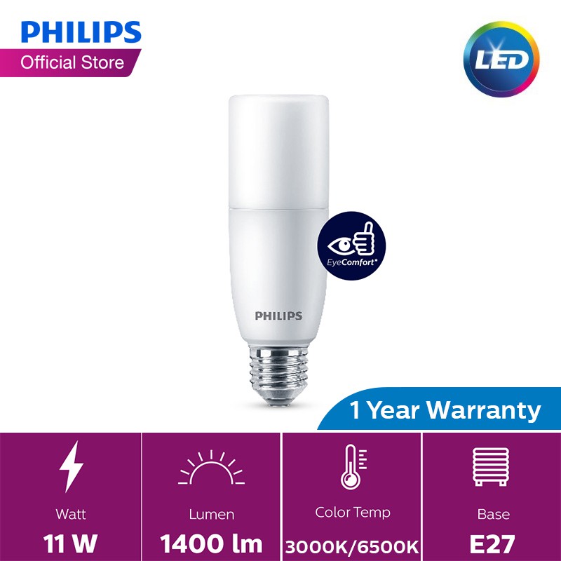 Buy Philips Led Stick Bulb 9 5w E27 3000k 12 Units Warm White Eromman