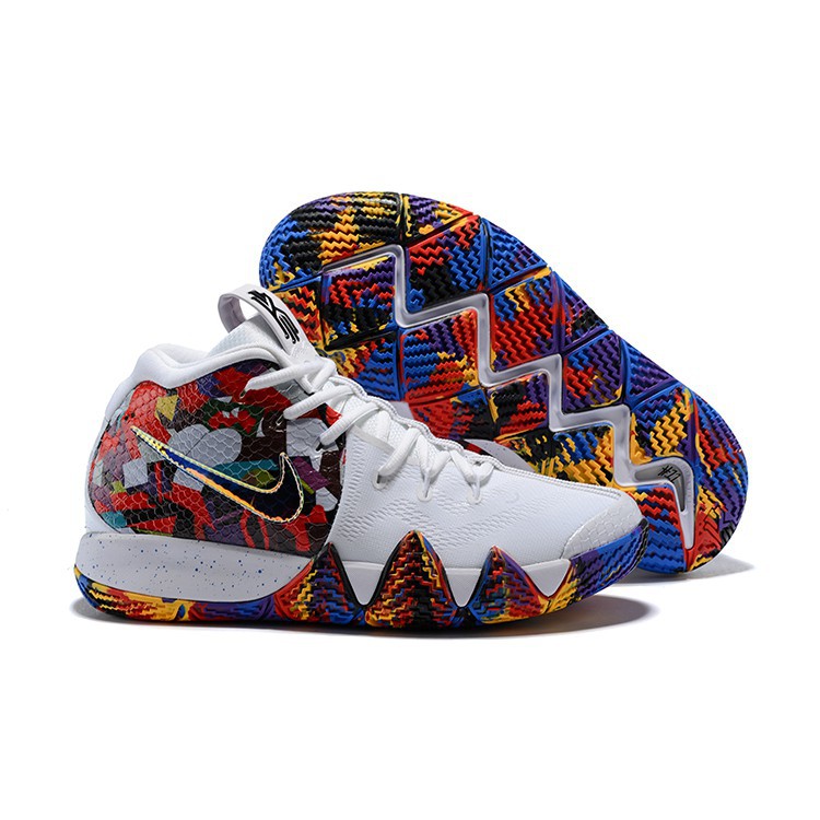 kyrie 4 multicolor white