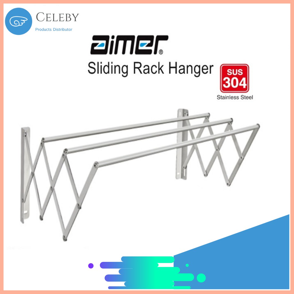Aimer Heavy Duty Sliding Rack Clothes Hanger Shopee Malaysia