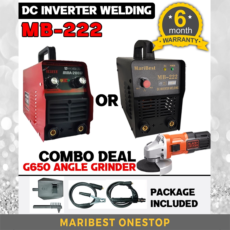 COMBO SET MARIBEST INVERTER WELDING MACHINE ARC WELDING MB-222 & G650 ANGLE GRINDER