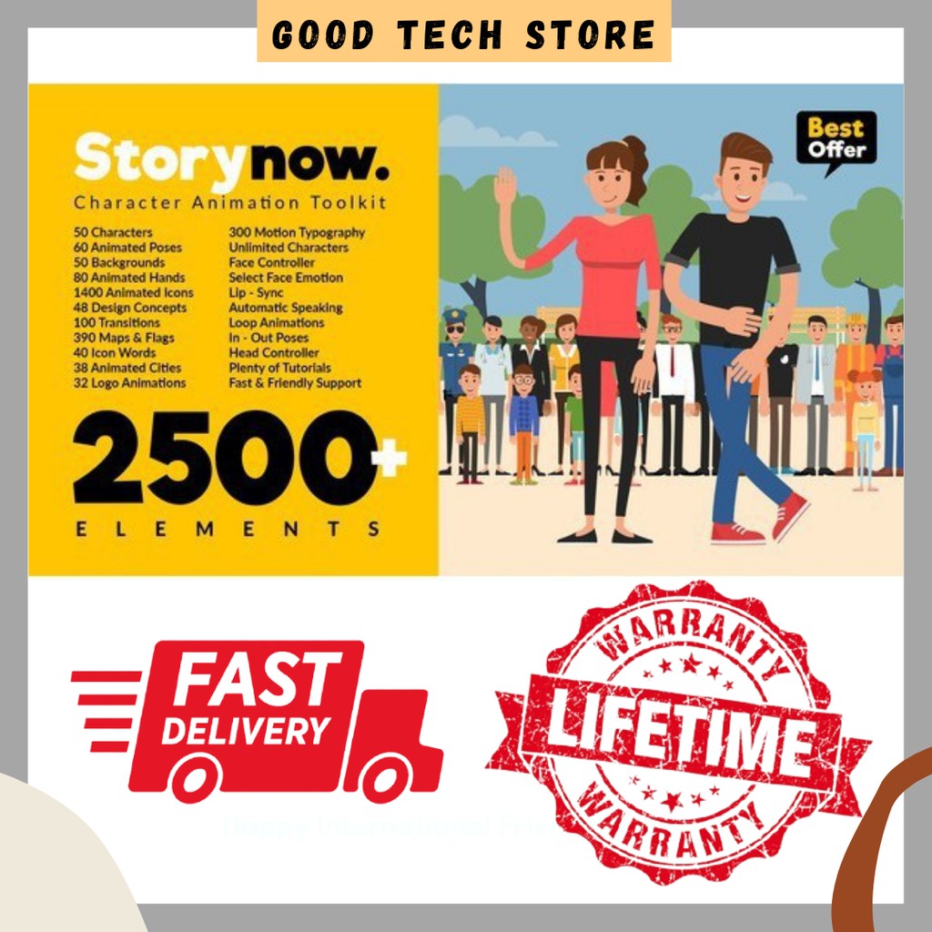 Story Now Character Animation Explainer Toolkit (After Effect Template) |  Shopee Malaysia