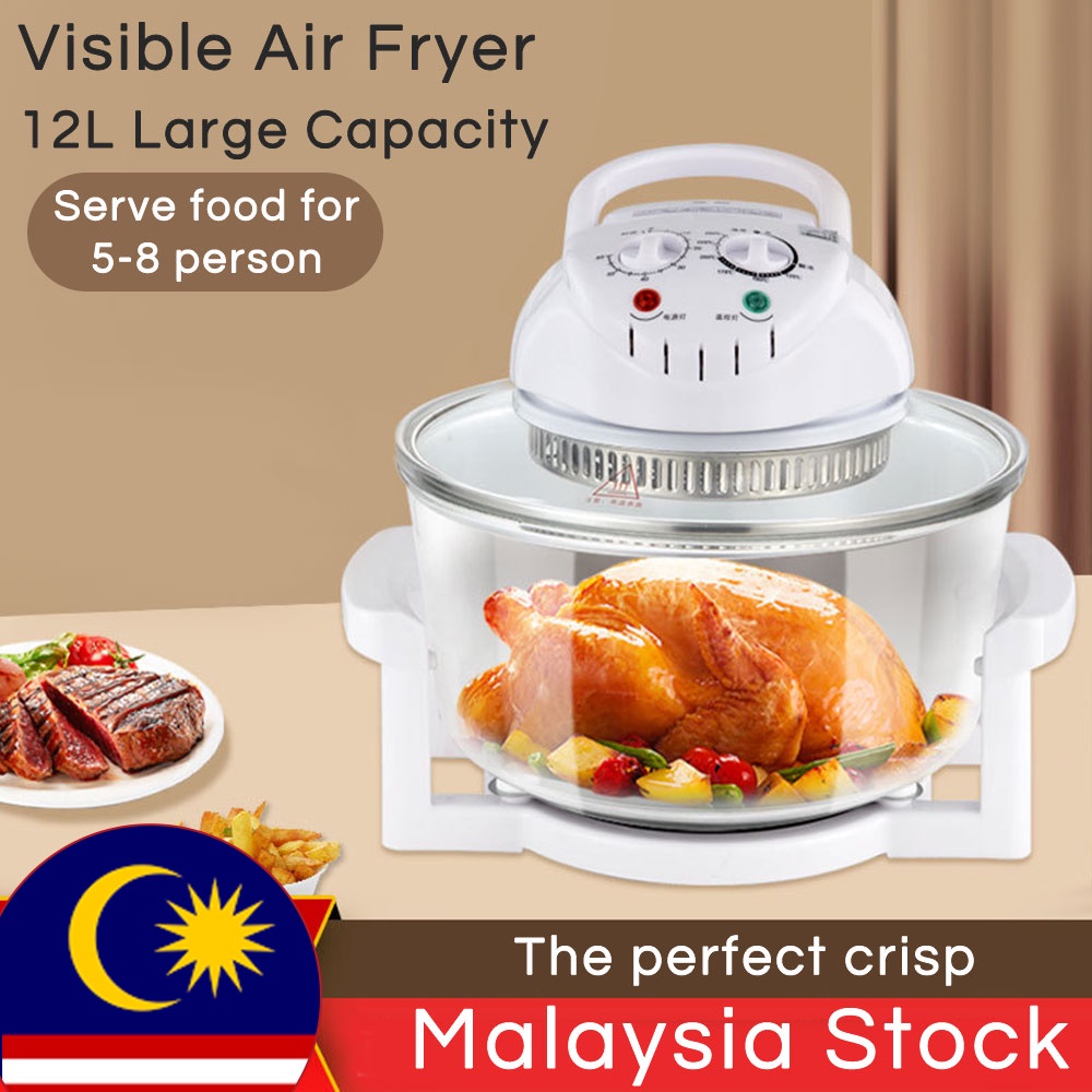 Air Fryer Oven 12L Visible Extra Large Intelligent All In One Oil Free