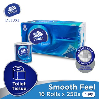 Image of Vinda Deluxe Smooth Feel Toilet Tissue 3 Ply (16 Rolls)