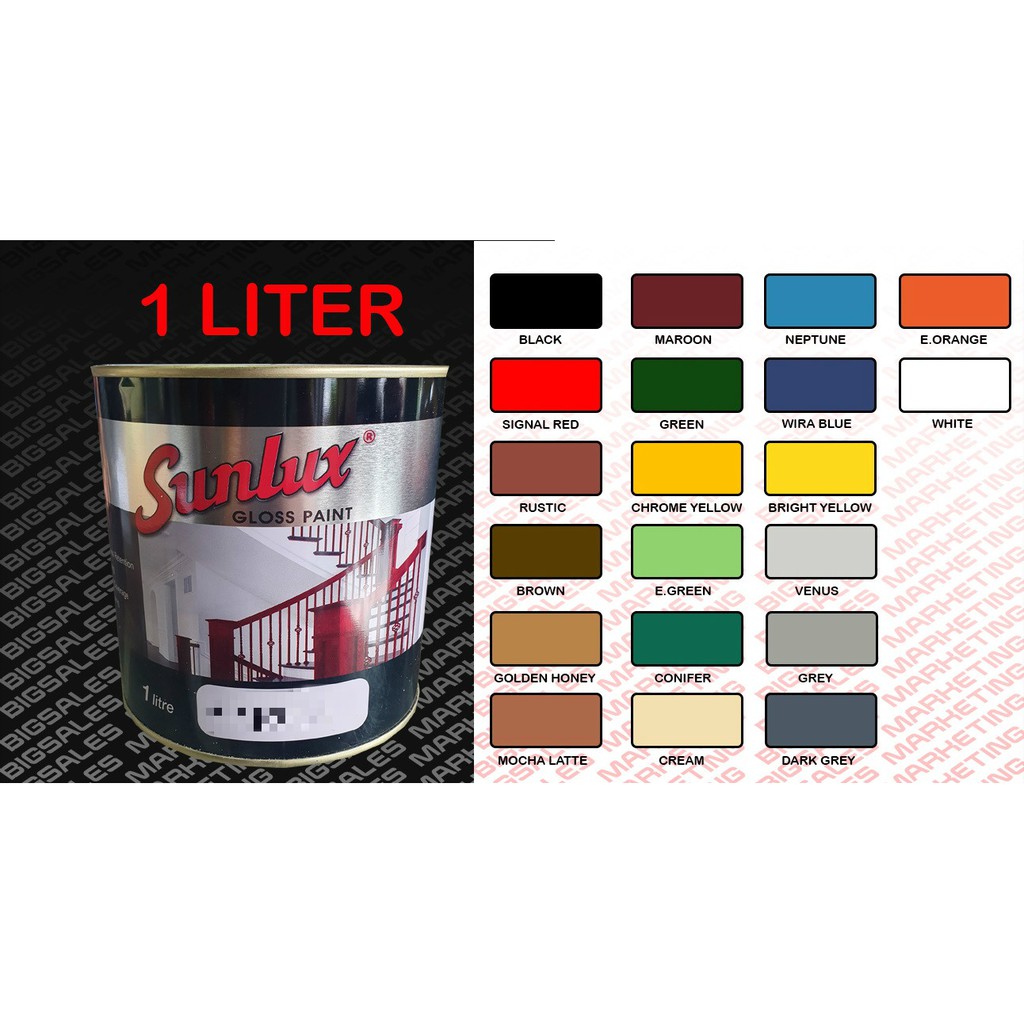 1 Liter SUNLUX Gloss Paint Glossy  Wood Or Metal Paint 