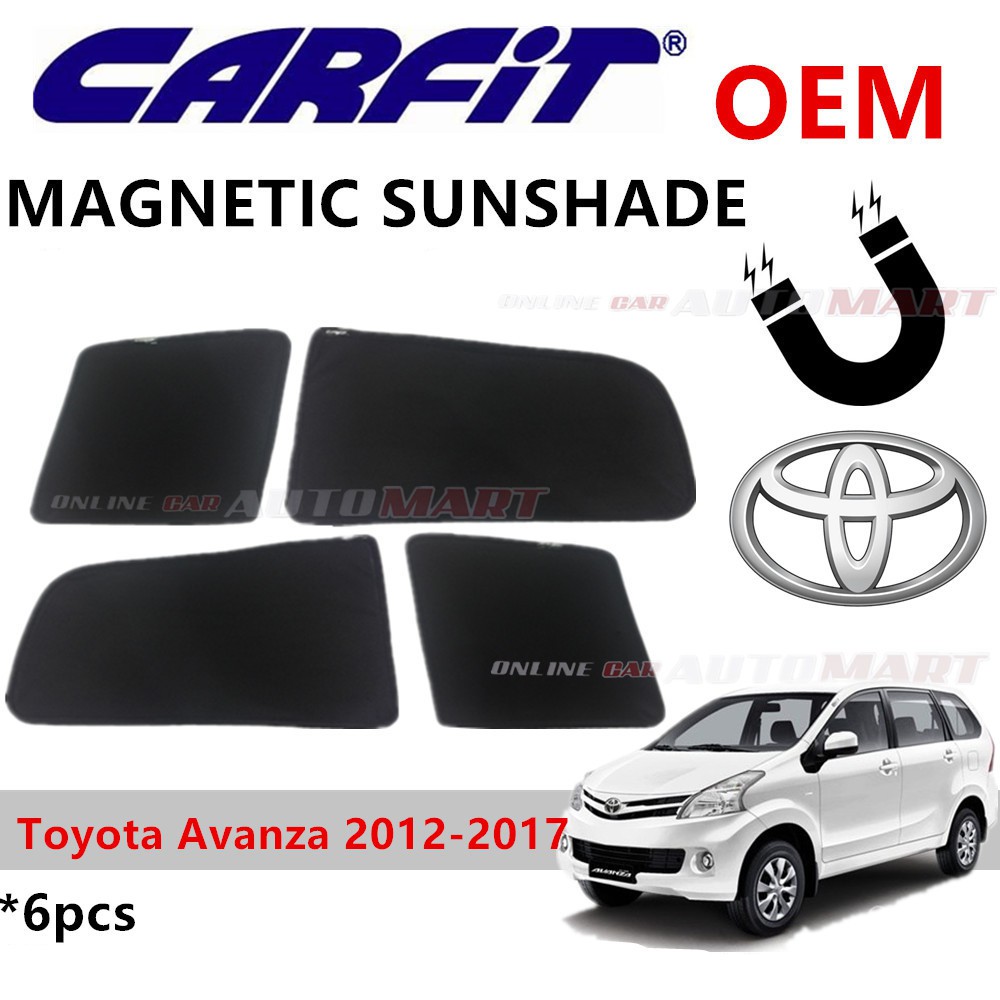 CARFIT OEM Magnetic Custom Fit Sunshade For Toyota Avanza Yr 2012-2017 (6pcs)