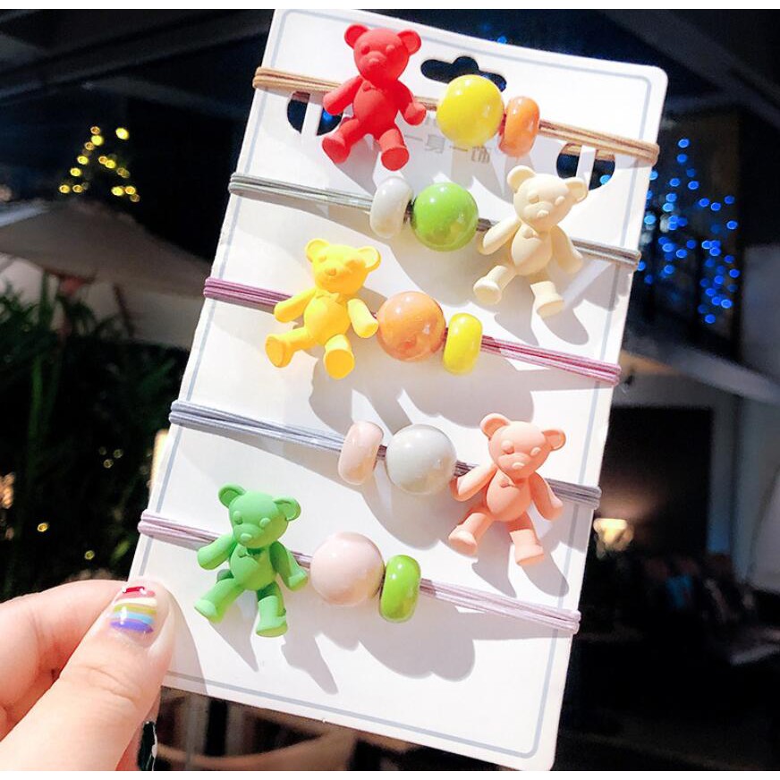 Cute Bear Ball Elastic Hair Band Shopee Malaysia