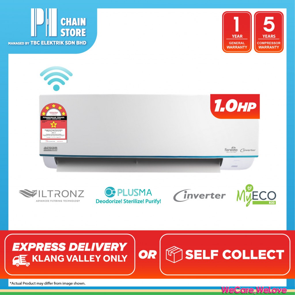 Acson A3wmy10ap Wifi A3lcy10f1 1 0hp Wall Mounted Inverter Wifi Air Conditioner Express Delivery Klang Valley Shopee Malaysia