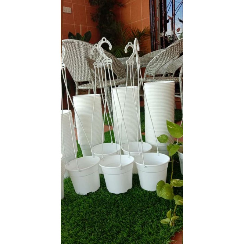 Buy 1 Free 1 Pasu Bunga Plastik Gantung Pasu Gantung Hang Pot Shopee Malaysia