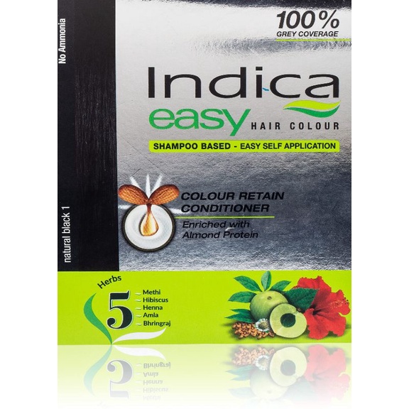 INDICA EASY HAIR COLOUR SHAMPOO BASED EASY SELF APPLICATION ENRICHED