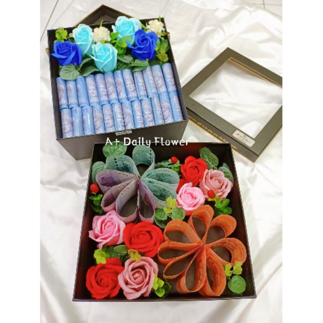 香皂花盒钱花盒soap Flower Money Box Flower Box Shopee Malaysia