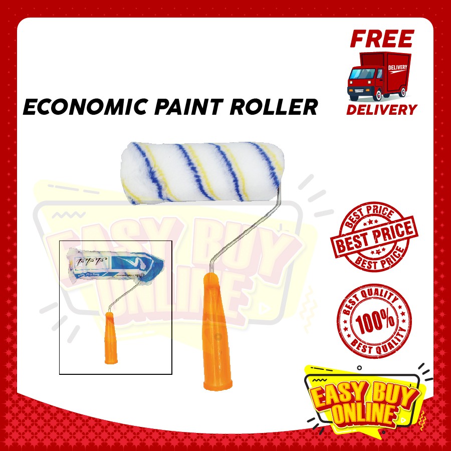 BLUE/YELLOW 7 INCH PAINT ROLLER HANDLE SET CAT ROLLER REFILL NIPPON