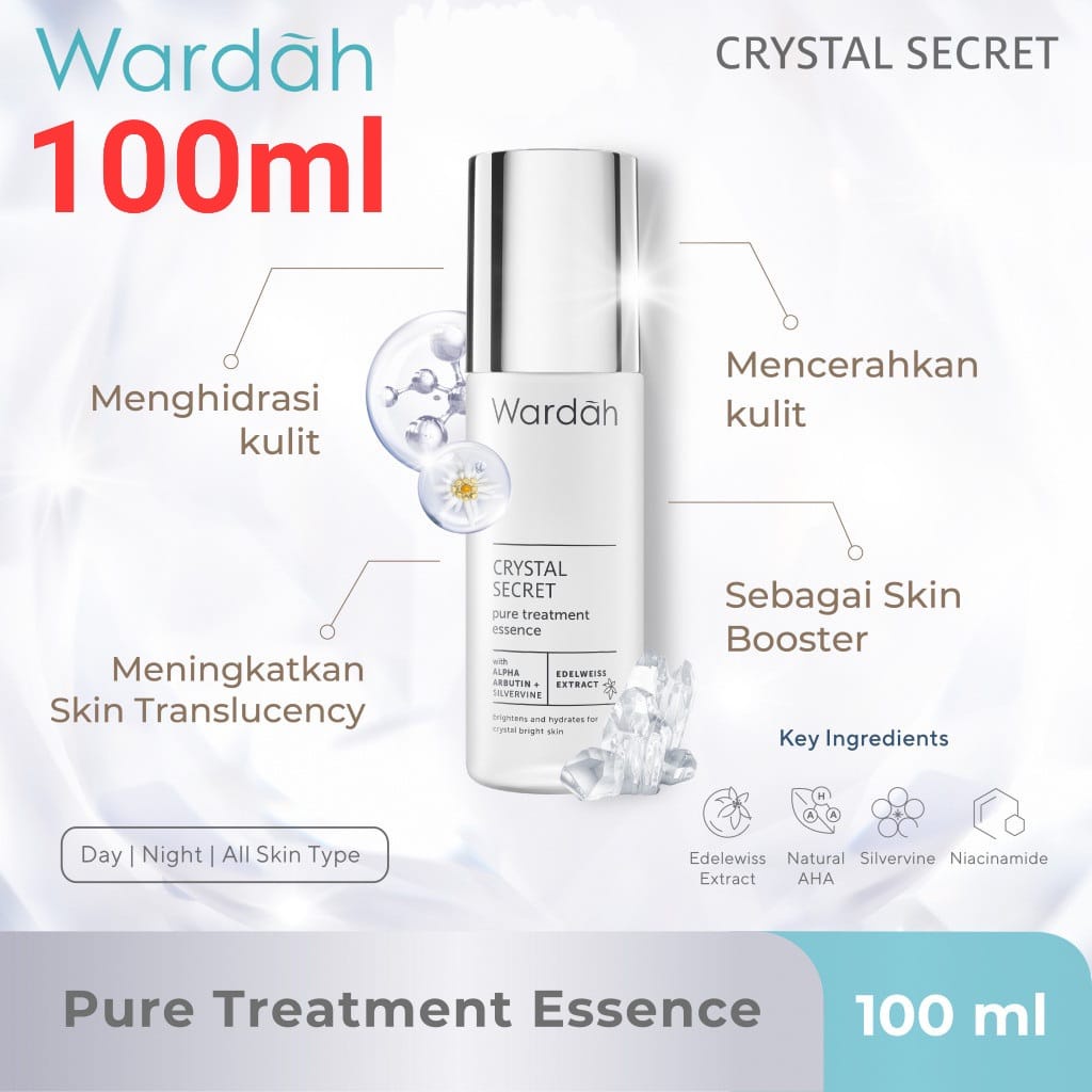 Wardah Crystal Secret Pure Treatment Essence 100ml (White Secret ...