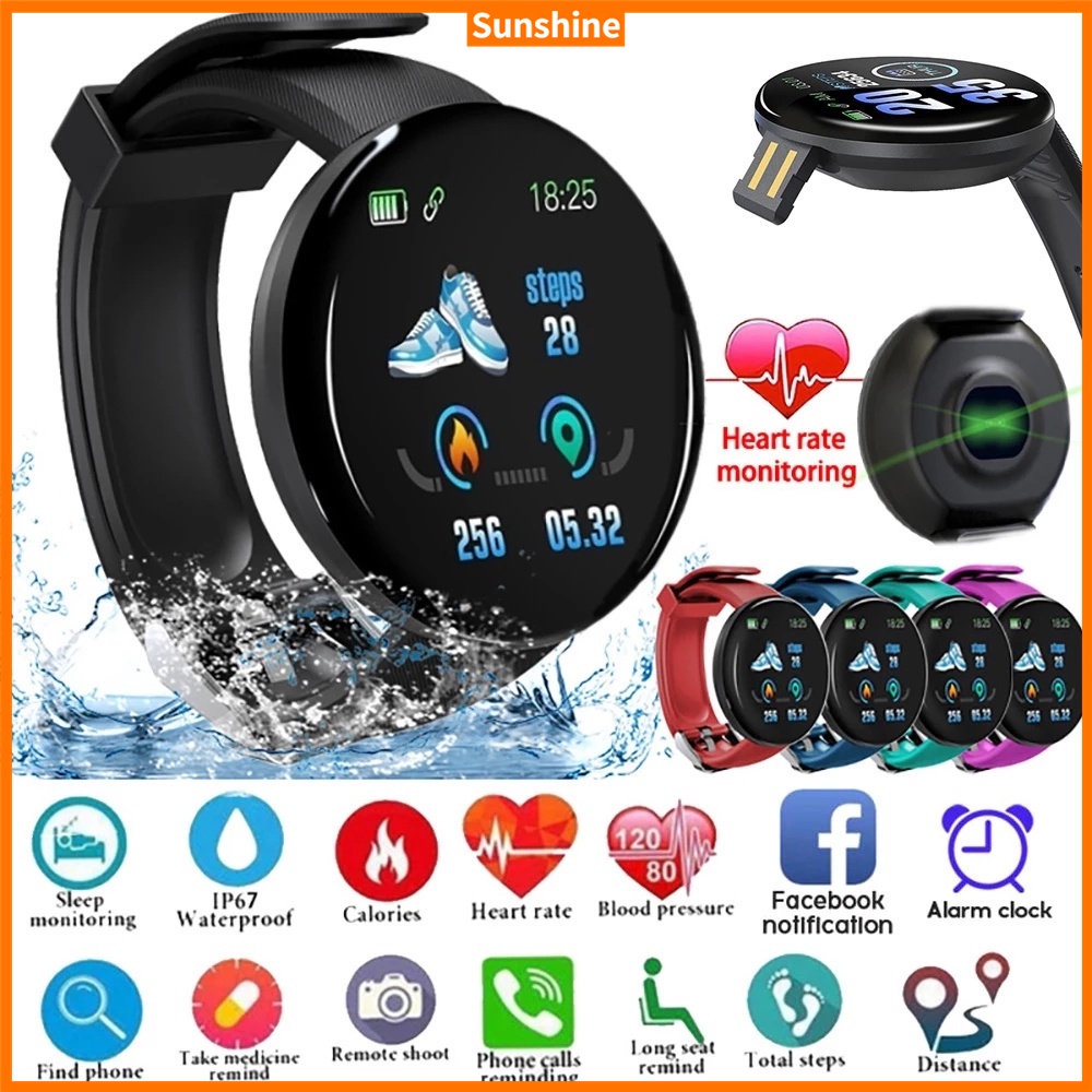 Smartwatch new iwo smart watch D18 Smart Watch Round Waterproof with Fitness Tracker / Smartwatch with Bluetooth Male PK X8 FD68 HW16 W37